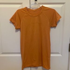 Orange Lululemon Short Sleeve Active Top Size 8